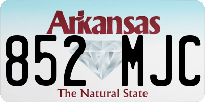 AR license plate 852MJC
