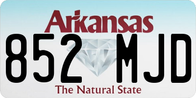 AR license plate 852MJD