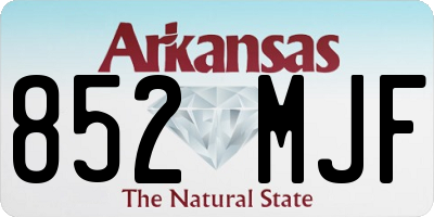 AR license plate 852MJF