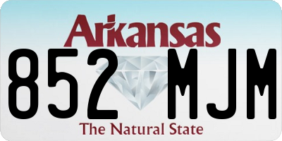 AR license plate 852MJM