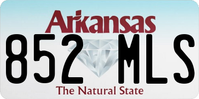 AR license plate 852MLS
