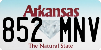 AR license plate 852MNV