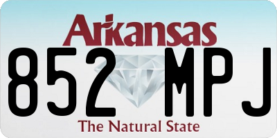 AR license plate 852MPJ