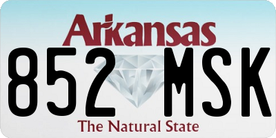 AR license plate 852MSK