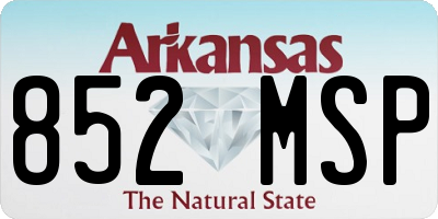 AR license plate 852MSP