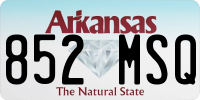 AR license plate 852MSQ