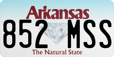 AR license plate 852MSS
