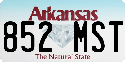 AR license plate 852MST
