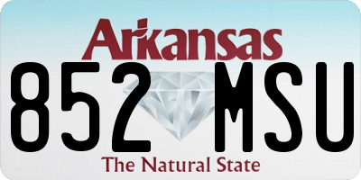 AR license plate 852MSU