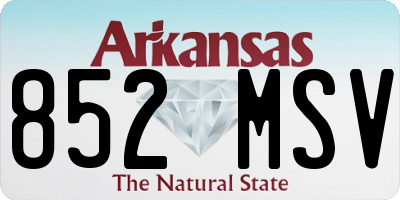 AR license plate 852MSV