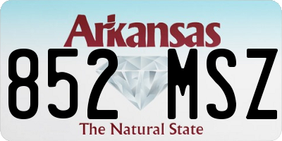 AR license plate 852MSZ