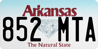 AR license plate 852MTA