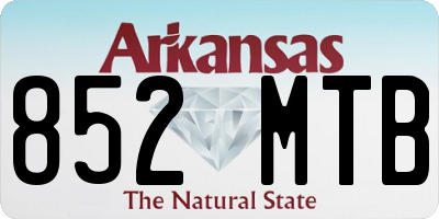 AR license plate 852MTB