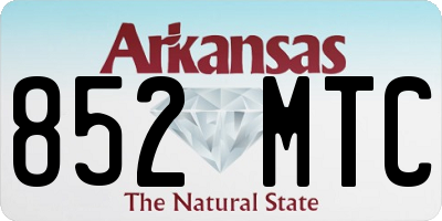 AR license plate 852MTC