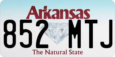 AR license plate 852MTJ