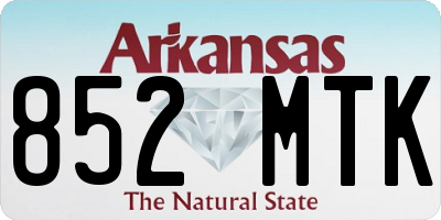 AR license plate 852MTK