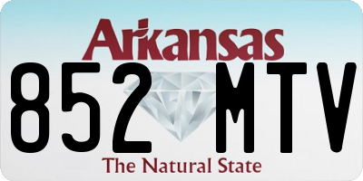 AR license plate 852MTV