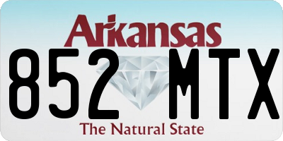 AR license plate 852MTX