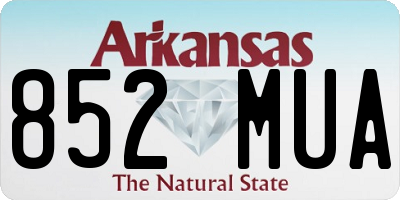 AR license plate 852MUA