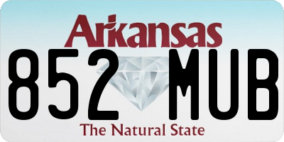 AR license plate 852MUB
