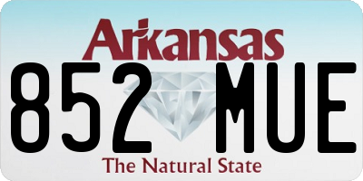 AR license plate 852MUE
