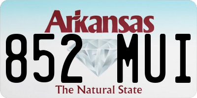 AR license plate 852MUI