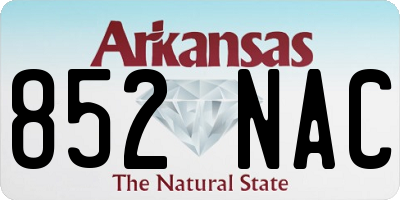 AR license plate 852NAC