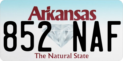 AR license plate 852NAF