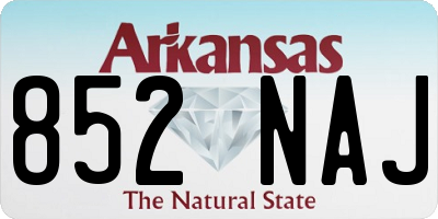 AR license plate 852NAJ