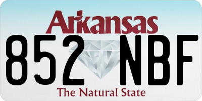 AR license plate 852NBF