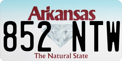 AR license plate 852NTW