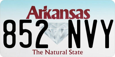 AR license plate 852NVY