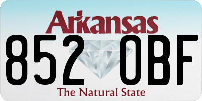 AR license plate 852OBF