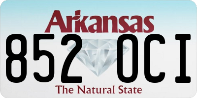 AR license plate 852OCI
