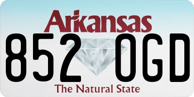 AR license plate 852OGD