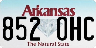 AR license plate 852OHC
