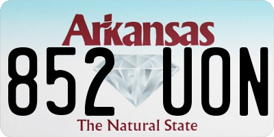 AR license plate 852UON