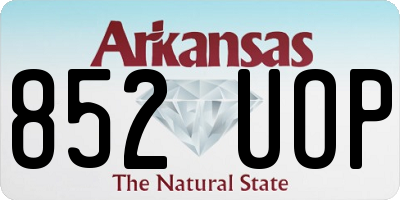 AR license plate 852UOP