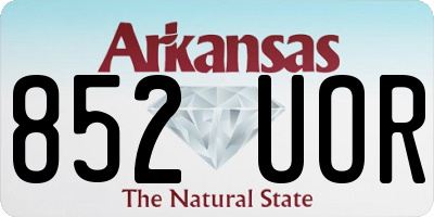 AR license plate 852UOR