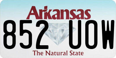 AR license plate 852UOW