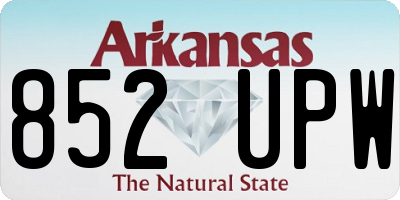 AR license plate 852UPW