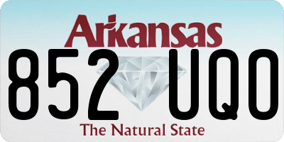 AR license plate 852UQO