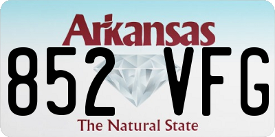 AR license plate 852VFG