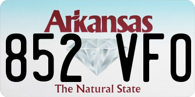 AR license plate 852VFO