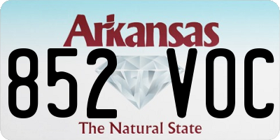 AR license plate 852VOC