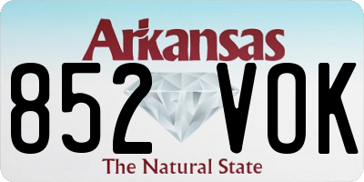 AR license plate 852VOK