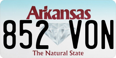 AR license plate 852VON