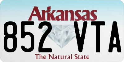 AR license plate 852VTA