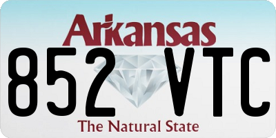 AR license plate 852VTC