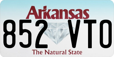 AR license plate 852VTO
